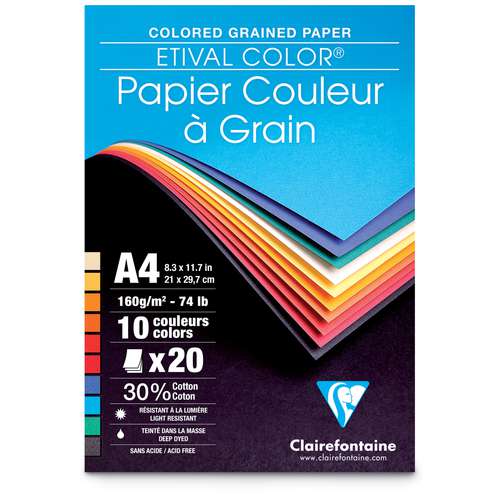 Papier couleur à grain de Clairefontaine ETIVAL COLOR® 