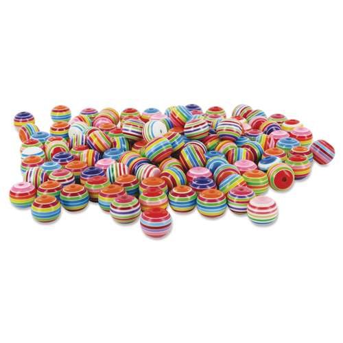 Lot de 200 perles multicolores rondes 