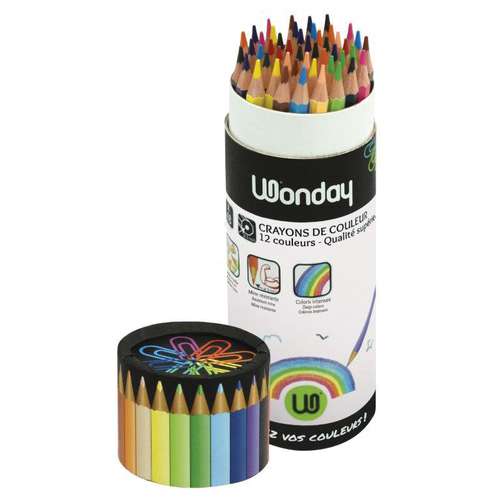 Crayons de couleur Wonday, set de 48 