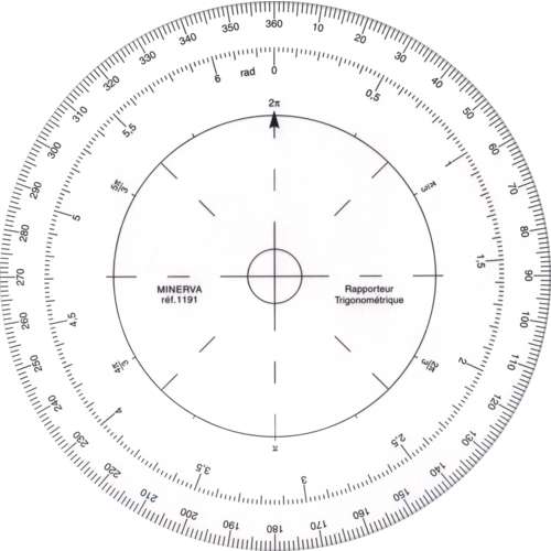 MINERVA Trigonometrie Kreis-Winkelmesser 