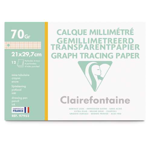 Pochette calque millimétré Clairefontaine 