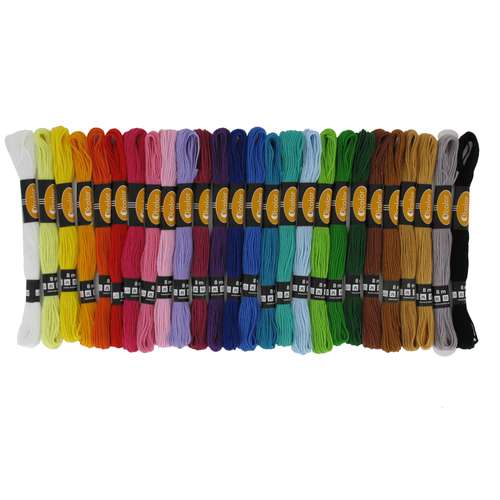 O’color Baumwollstränge, 52 Stück in 26 verschiedenen Farben 