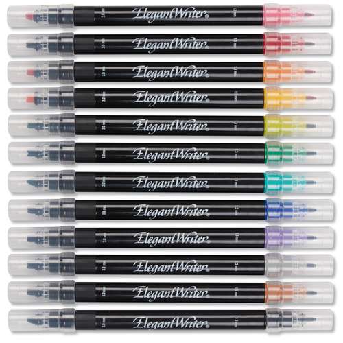Set marqueurs double pointe SPEEDBALL® ELEGANT WRITER®, 12 marqueurs de couleur  