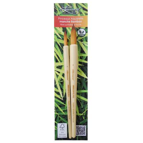 Lot de 2 pinceaux bambou Fauve 700RO Léonard 