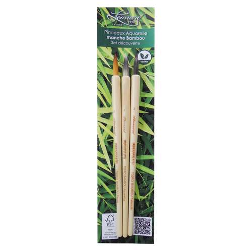 Set de pinceaux bambou aquarelle Léonard 
