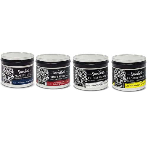 Set encre en relief Speedball Professionnal 4 x 237 ml 