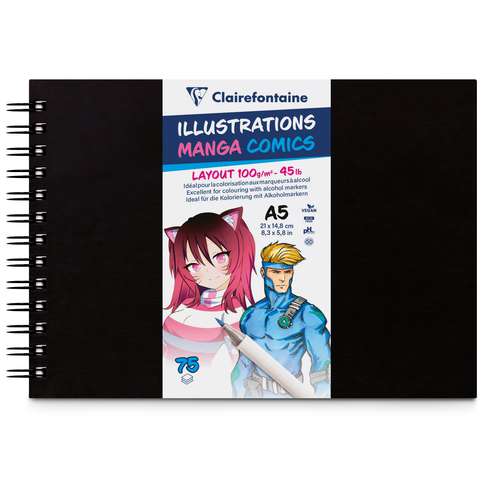 Carnet à spirales illustrations manga Clairefontaine 