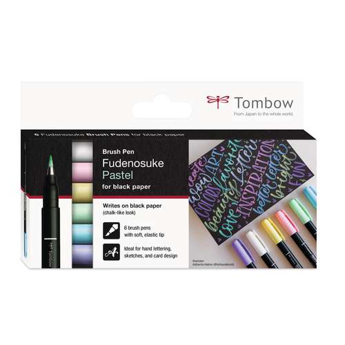 TOMBOW® Fudenosuke Pastel Brush Pen 6er-Set 