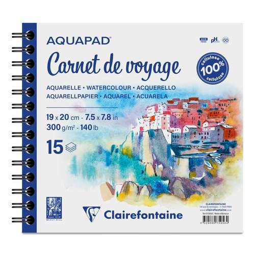 Clairefontaine AQUAPAD® Carnet de Voyage, spiralgebundenes Skizzenbuch 
