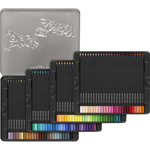 Set de 100 crayons de couleur Black Edition FABER-CASTELL, étui en