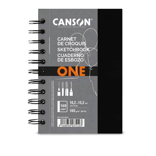 CANSON One Art Book Skizzenbuch Hardcover - 27,9x21,6cm, 196 Blatt, 100g/m² Feine Körnung, Genäht