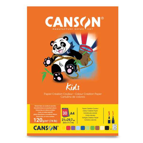 CANSON® Kids Kreativblock, farbiges Papier 