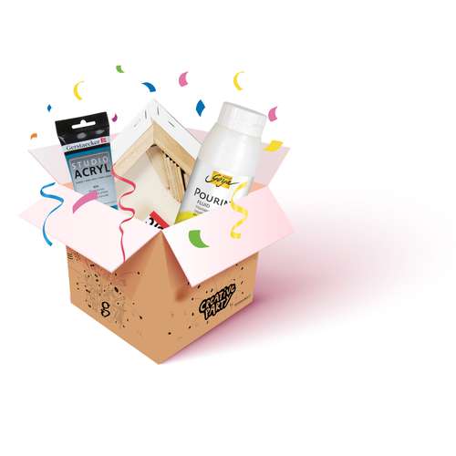 Set à prix préférentiel pour Creative Party „Acrylic Pouring“ pour 5 personnes 