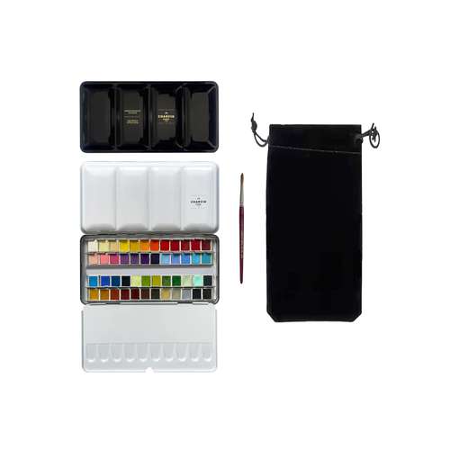 Coffret d´aquarelles extra fines CHARVIN, 48 demi-godets 