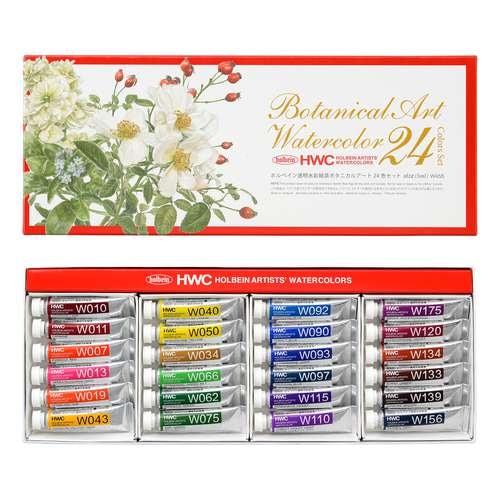 Set d´aquarelles pour artiste Holbein Botanical Art Set, 24 couleurs 