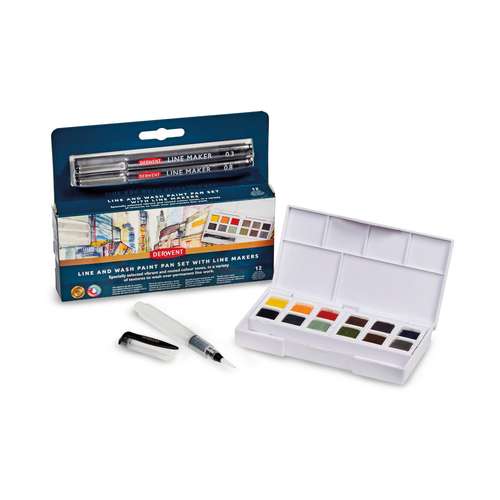 DERWENT LINE & WASH Paint Pan Set 