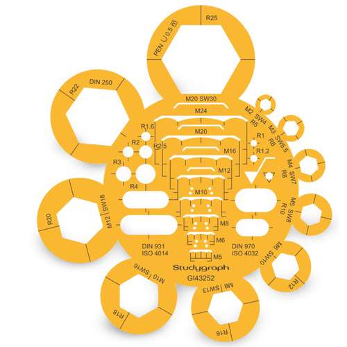 Graph'it Studygraph Schrauben & Muttern Schablone 