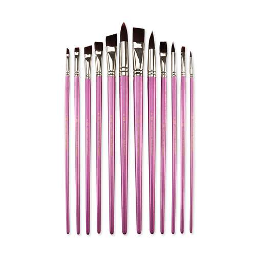 Royal & Langnickel® Burgundy Taklon Pinselset A, 12-teilig 
