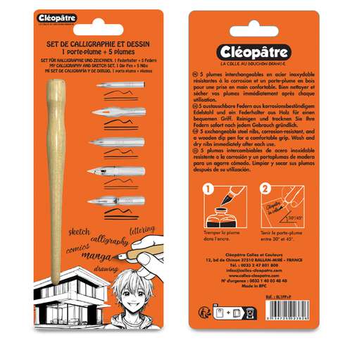Cléopâtre Kalligrafie- und Zeichenfederset 
