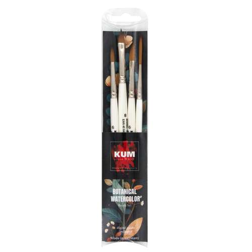 Set de 4 pinceaux Botanique Aquarelle Kum 