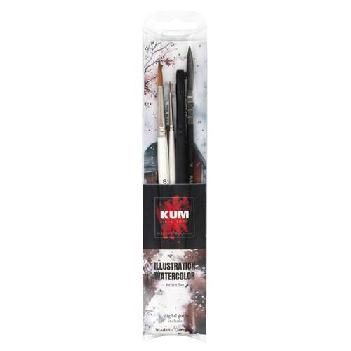KUM® ILLUSTRATION AQUARELL Pinselset, 4-teilig 