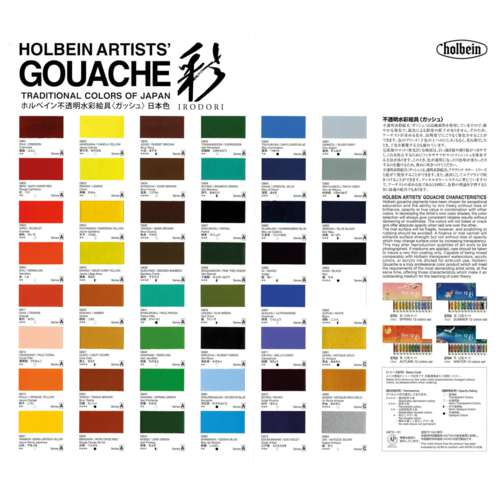Nuancier des gouaches IRODORI HOLBEIN 