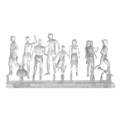 Lot de 18 figurines en marche blanches 