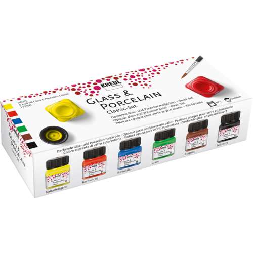 Set de peinture Verre & Porcelaine nuances classiques  Kreul 