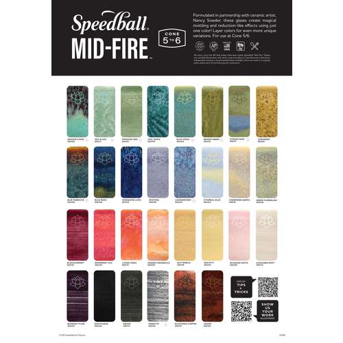 Nuancier de couleurs Speedball® MID-FIRE™ Glaze  