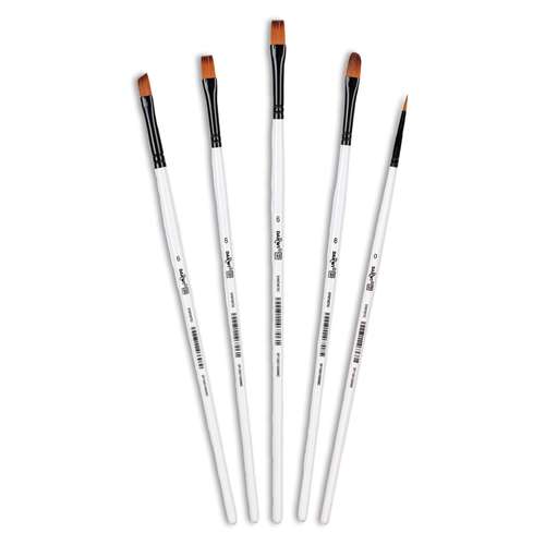 DARWI® FOR YOU Pinselset, 5 Acrylpinsel mit synthetischen Borsten (Fein II) 