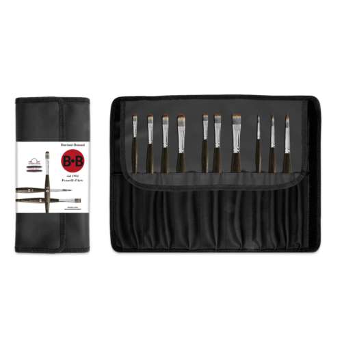 Pochette de 10 pinceaux imitation mangouste Unico Borciani e Bonazzi 