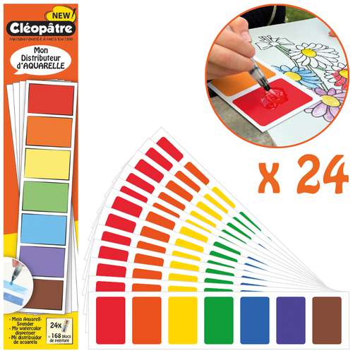 Cléopâtre® Mein Aquarellfarbenspender, 24 abnehmbare Blätter 
