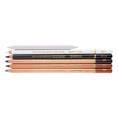 Set de 5 crayons pastels Gioconda et 1 estompe Koh-I-Noor 