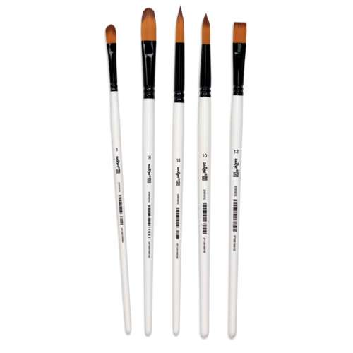 DARWI® FOR YOU Pinselset, 5 Acrylpinsel mit synthetischen Borsten (Mittel II) 