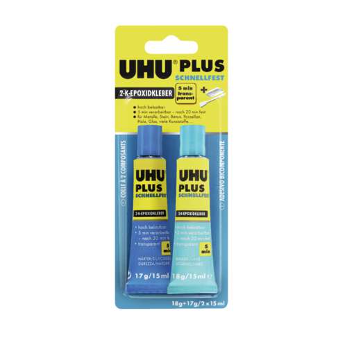 UHU® Colle à deux composants plus adhérence rapide 