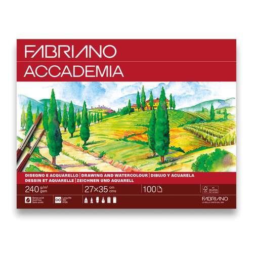 Bloc papier aquarelle et dessin FABRIANO® Accademia Jumbo 