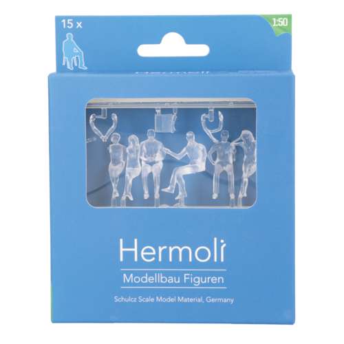 Hermoli Miniatur sitzende Figuren 15er-Set, Transparent 